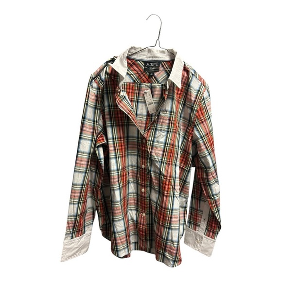 J. Crew Tops - J. Crew Plaid Button Down Shirt - Red, Blue, White